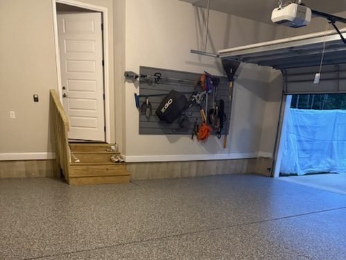 Alena Dube's epoxy garage floor by LKN Garage Epoxy, Lake Norman NC