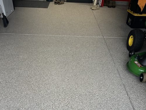 James Wiseman's epoxy front deck by LKN Garage Epoxy, Lake Norman NC