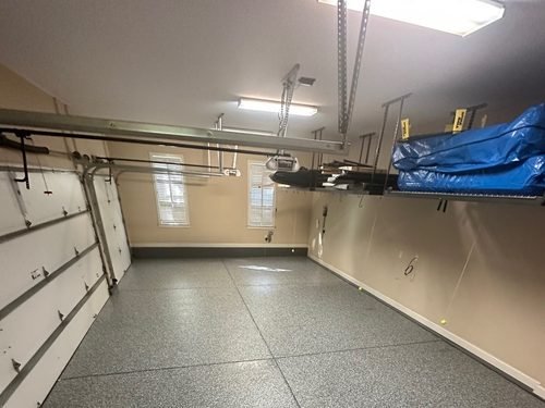 Joe Auborn's finished epoxy garage floor full view, Lake Norman NC