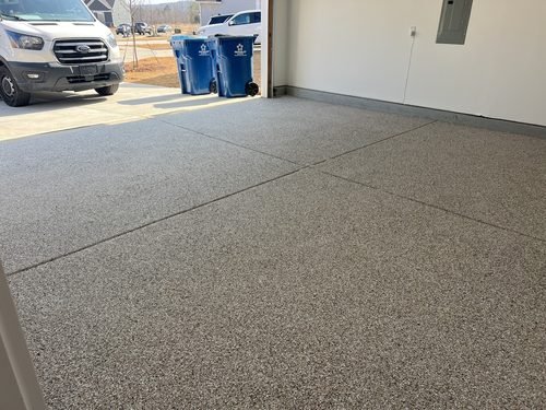 Nadine Wynn's finished epoxy install full view, Lake Norman NC