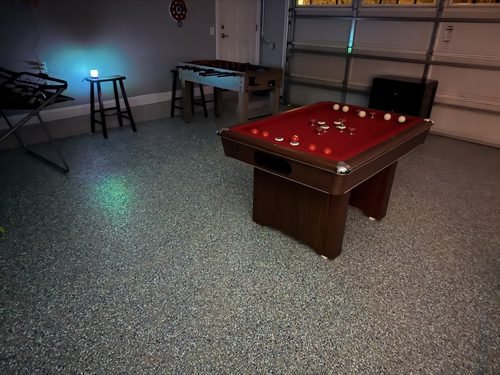 Patsy and Paul's finished epoxy game room garage, Mooresville NC