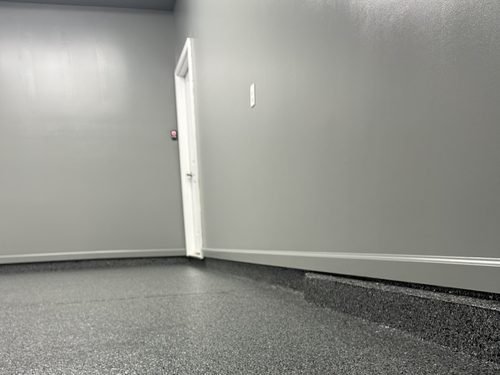 Peyton McMahon's epoxy garage floor detail, Mooresville NC