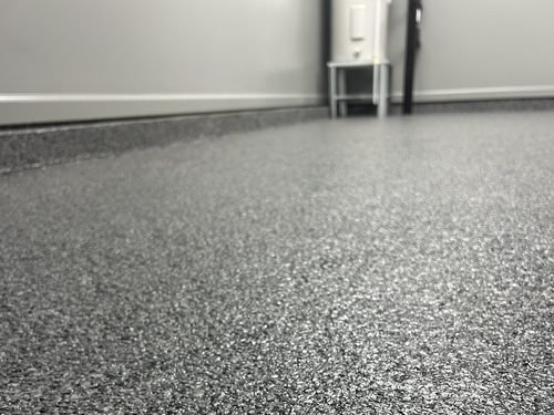 Peyton McMahon's finished epoxy garage floor full view, Mooresville NC