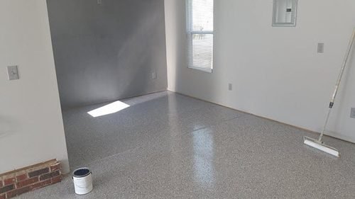 Norm and Melissa Angel's epoxy garage floor by LKN Garage Epoxy, Lake Norman NC