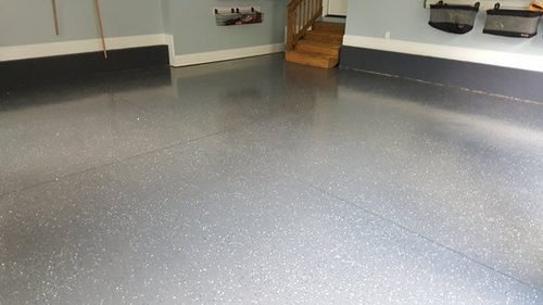 Sean McClure's custom-flake epoxy garage floor by LKN Garage Epoxy, Mooresville NC