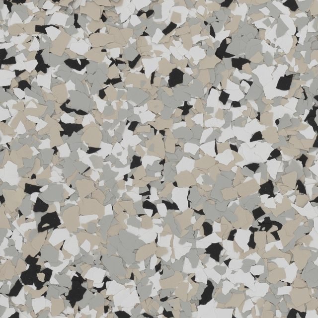 Cabin Fever &mdash; Tan and cream over granite with a deep black anchor. Reads as a warm, lived-in finish.
