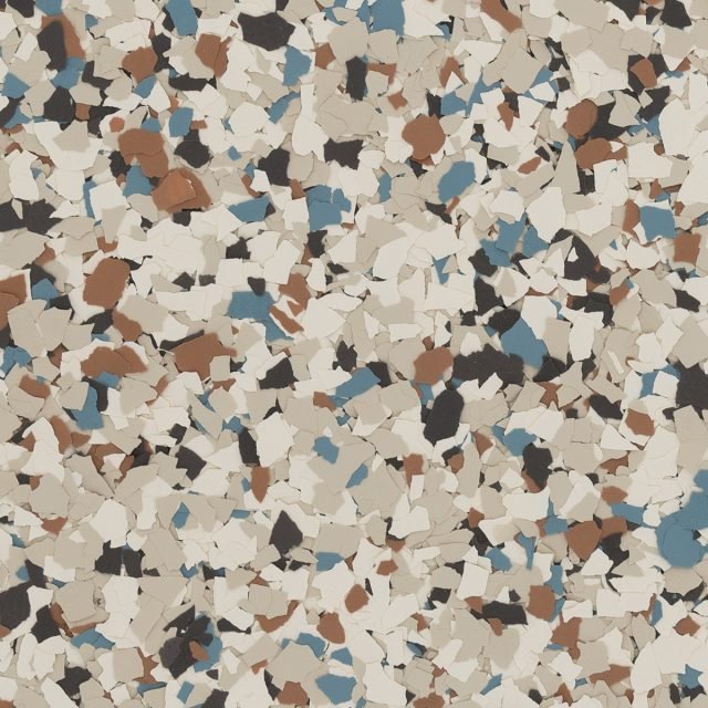 Coldwater Canyon &mdash; Cocoa, dusk blue, and patio red. Earth-toned with a hint of color.