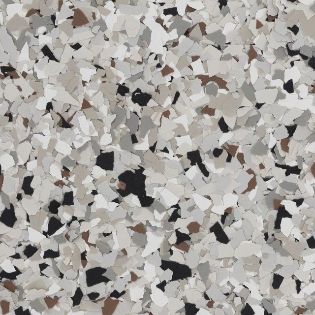 Coyote &mdash; Chocolate and alpaca white over functional gray. A warm neutral for transitional spaces.